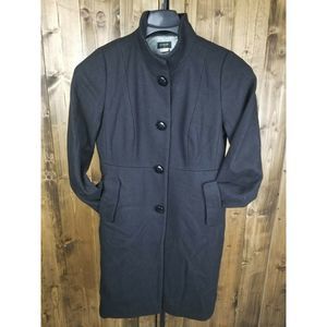 J. Crew Classic Black Trench Button Coat Size 4